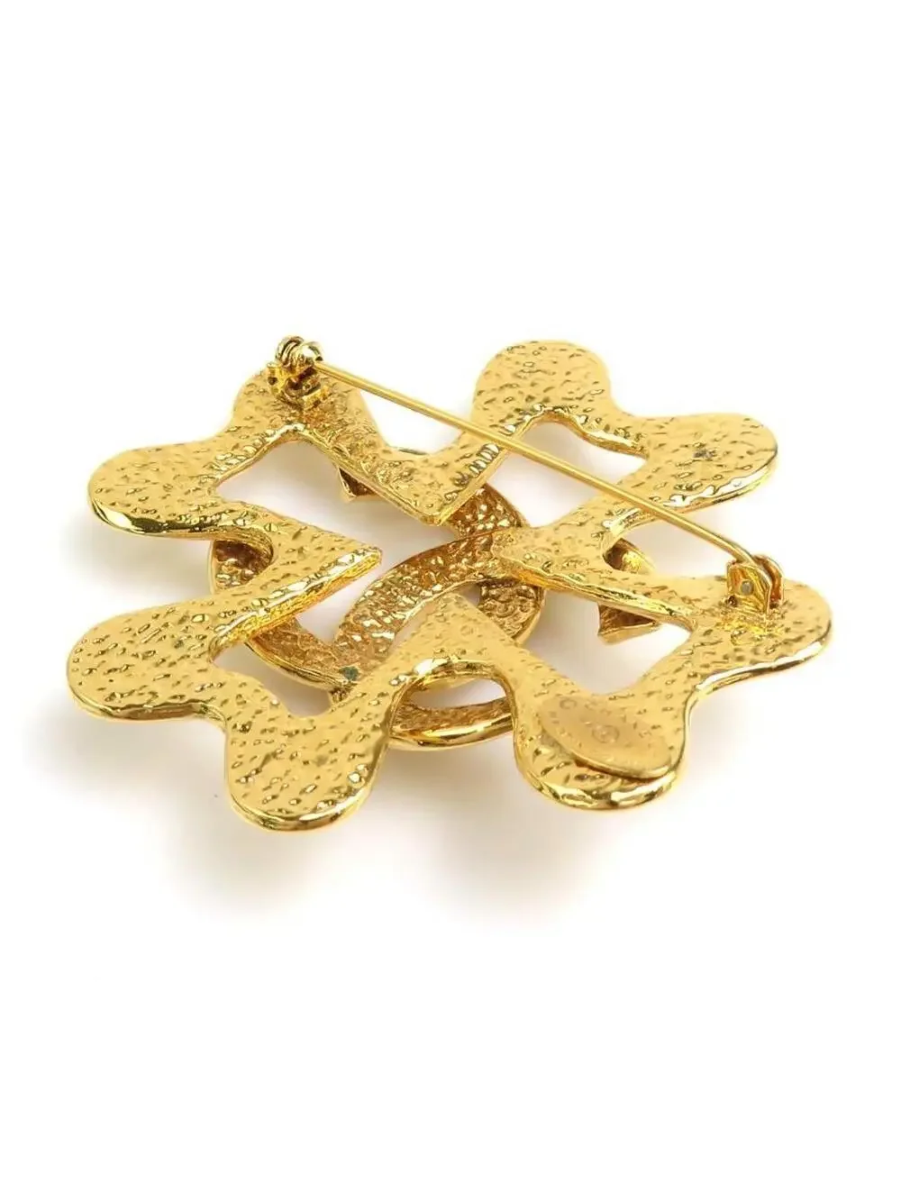 Auth Chanel Vintage Cc Logo Brooch Gold #302710C46B